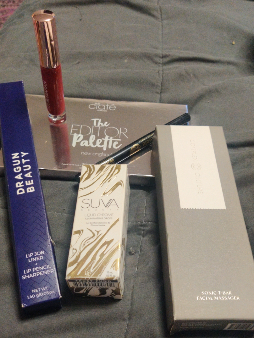 Ciate Makeup Set with Red Lip Gloss and Silver Palette